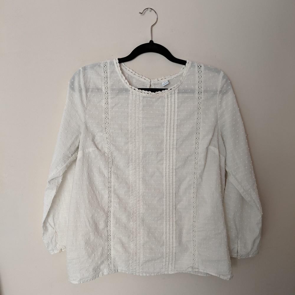 Old Navy Sheer Long Sleeve Blouse